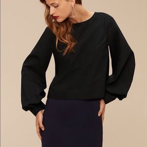 Aritzia Babaton Black Niki Blouse